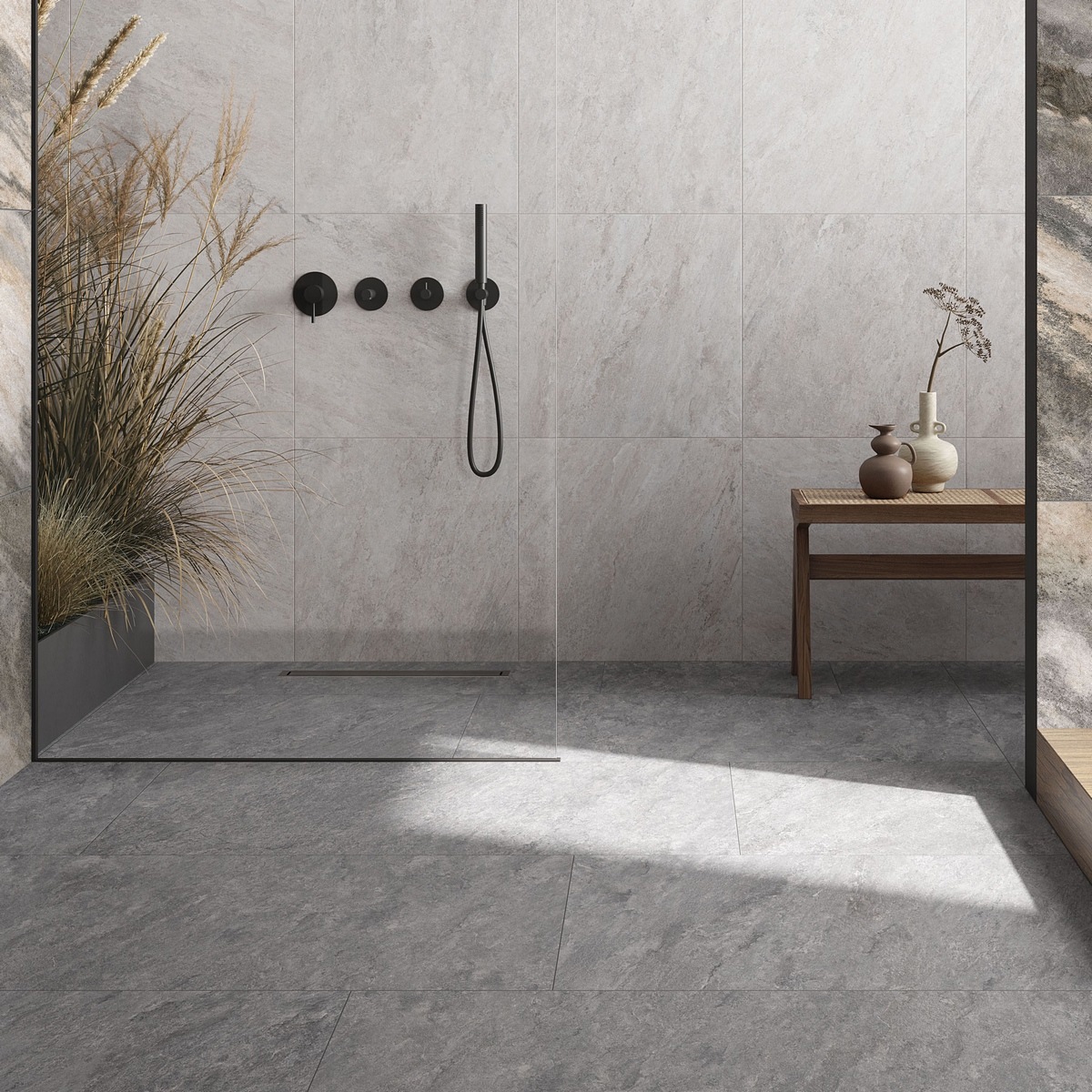 Изображение товара Керамогранит Vitra Quarstone 60x120 см серый камень для стен и пола