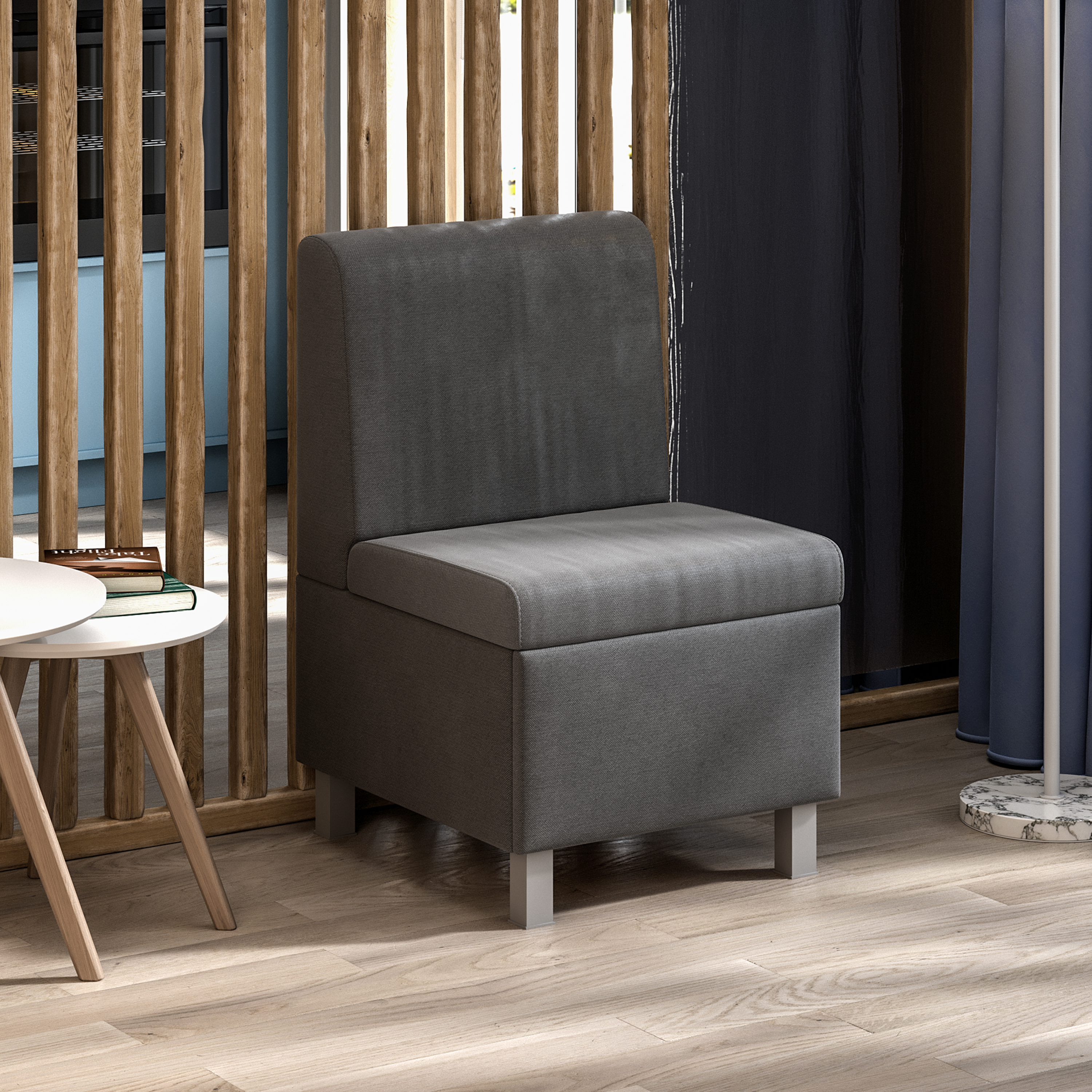 Изображение товара Диван кухонный Трия Каир 51 x 83 x 64 см цвет велюр camaro 18 (серый)