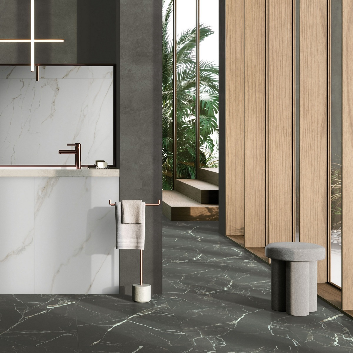 Изображение товара Керамогранит Vitra SilkMarble 60x60 черный, черно-серый для внутренних и наружных работ