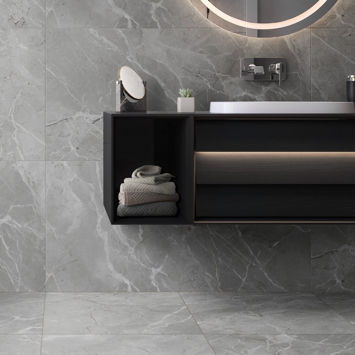 Изображение товара Керамогранит Vitra SilkMarble 60x60 см серый и светло-серый