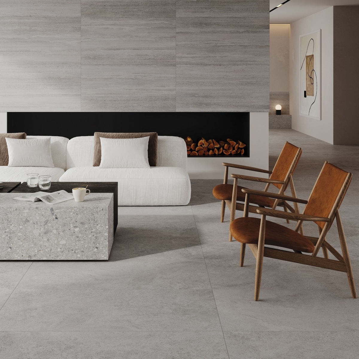 Изображение товара Керамогранит Vitra Stonesystem 60x120 см серый для стен и пола, морозостойкий