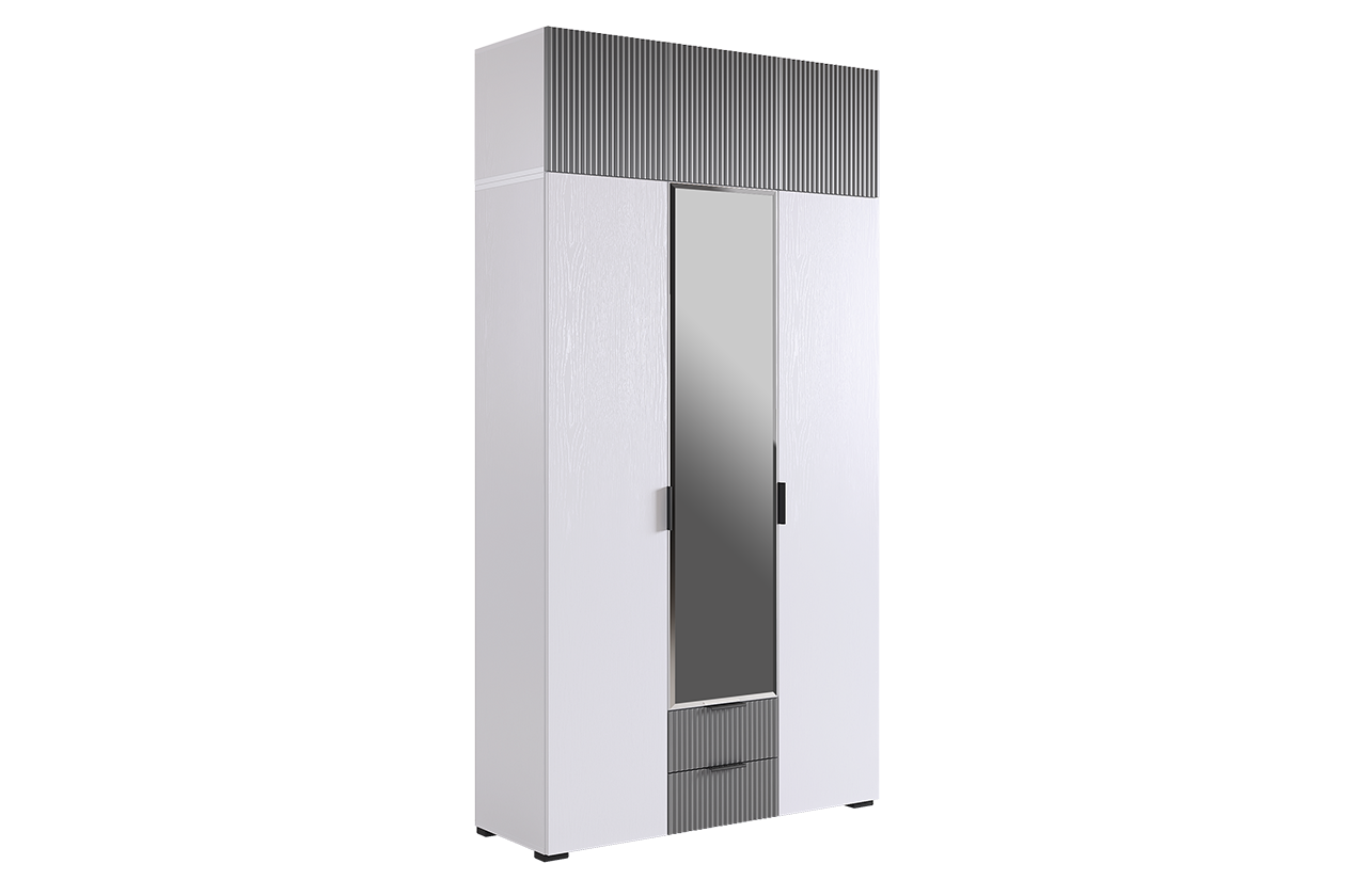 Изображение товара Шкаф распашной Мебелсон Зефир К2 120х230 см серый/белое дерево стильный современный дизайн