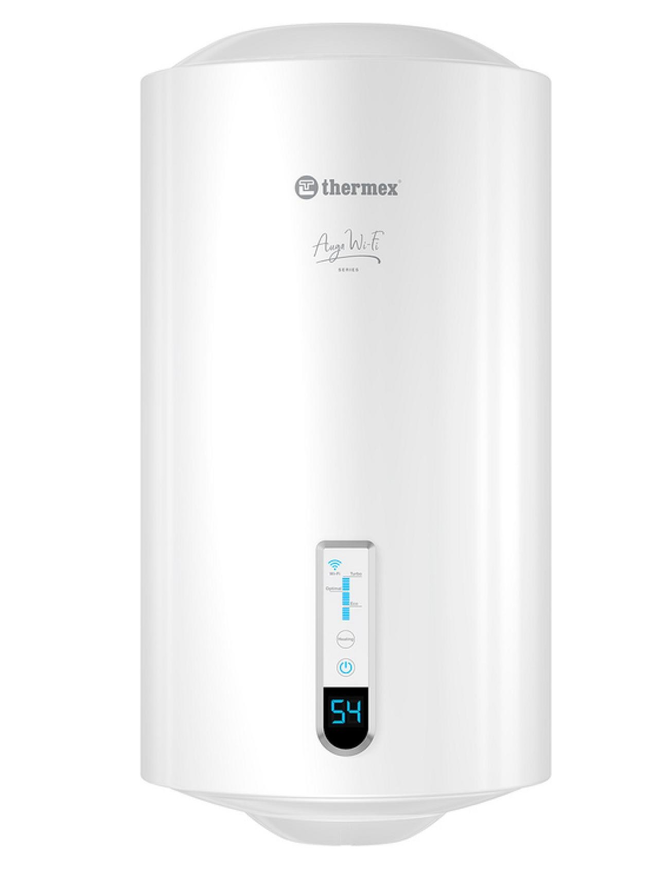 Изображение товара Накопительный водонагреватель электрический 50 л Thermex Auga 50 v slim wi-fi 1.5 кВт эмаль мокрый ТЭН