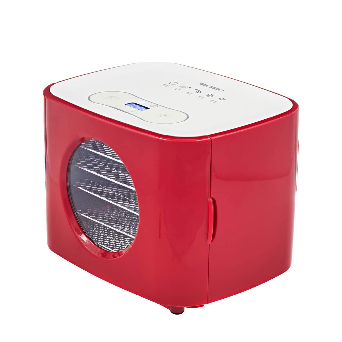 Изображение товара Сушилка для овощей и фруктов Oursson DR5000 с цифровым управлением и ярким красным цветом