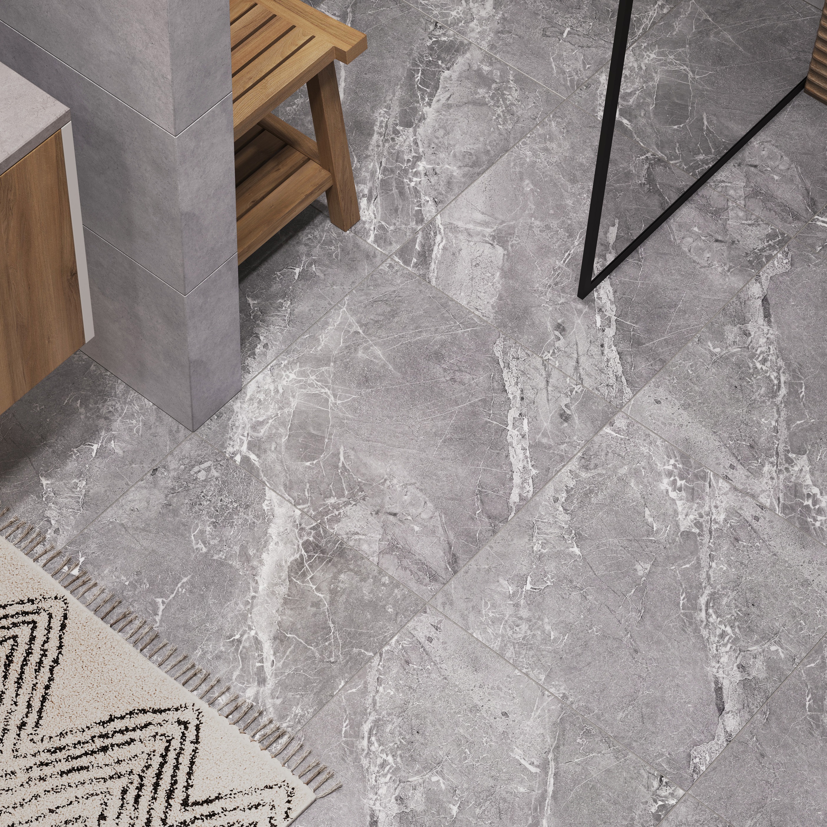 Изображение товара Глазурованный керамогранит Cersanit Liana Камень 42x42 см серый для пола и стен