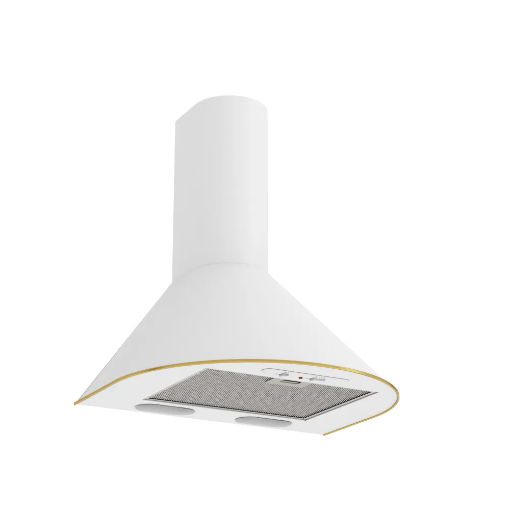 Изображение товара Вытяжка Elikor Эпсилон 60 белый/золотой кант 59 см цвет белый