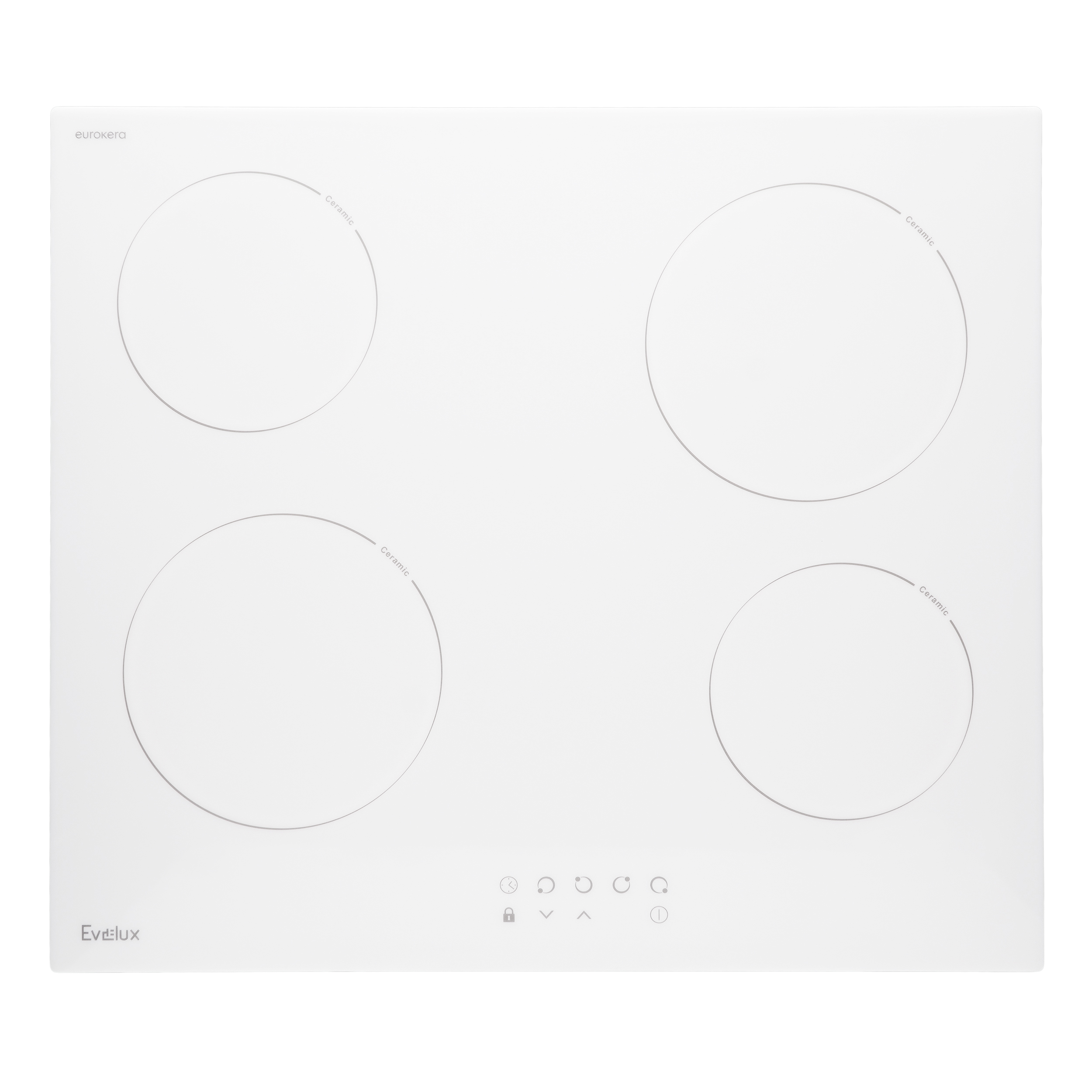 Изображение товара Электрическая варочная панель Evelux hev 640 w 4 конфорки 59 см белая