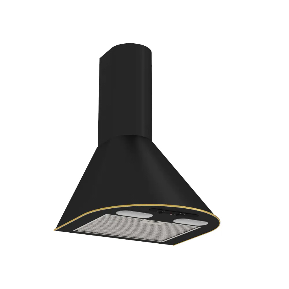 Изображение товара Вытяжка Elikor Эпсилон 50 черный/золотой кант 50 см цвет черный