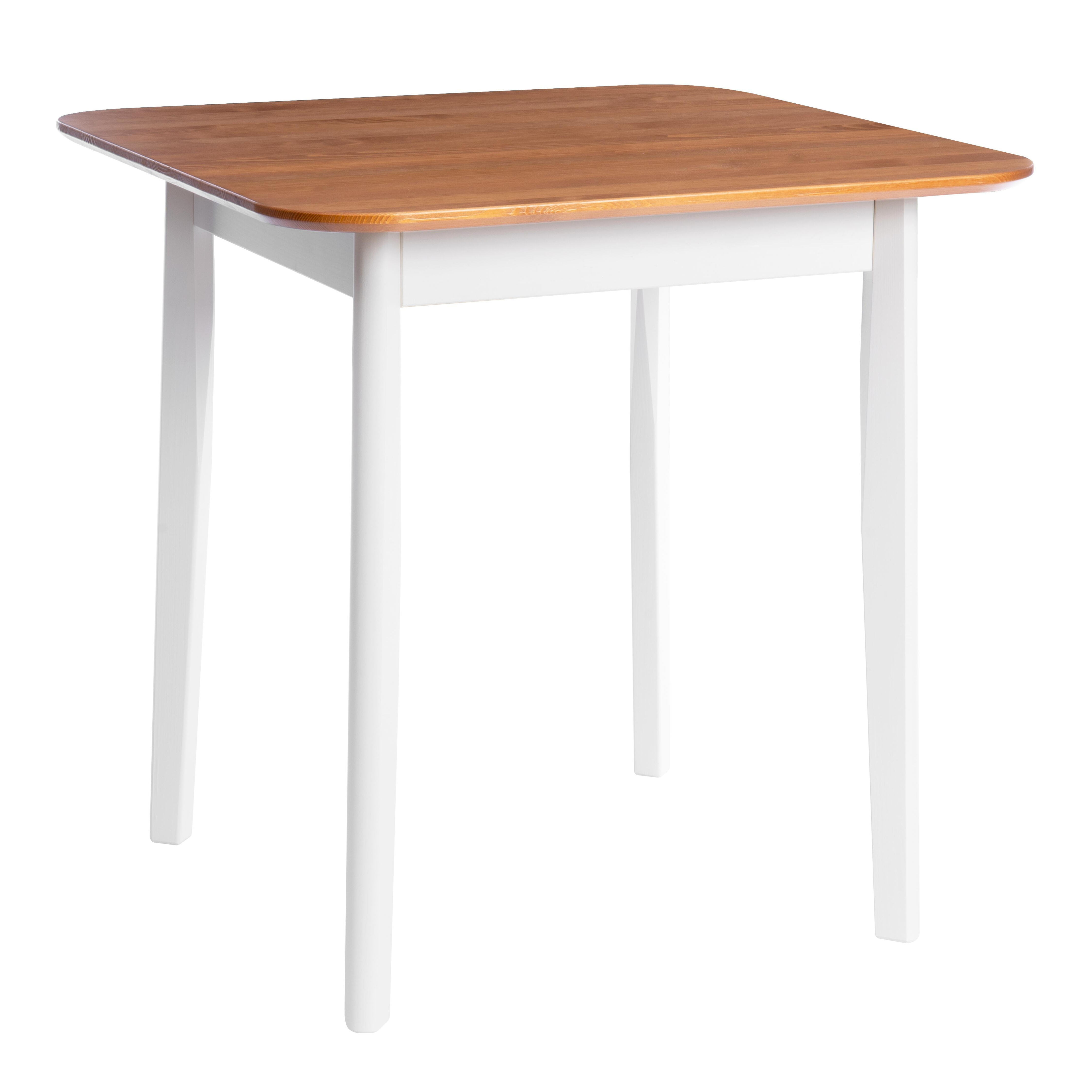 Изображение товара Кухонный стол Tetchair Соната Люкс 75x75 см из массива сосны белый