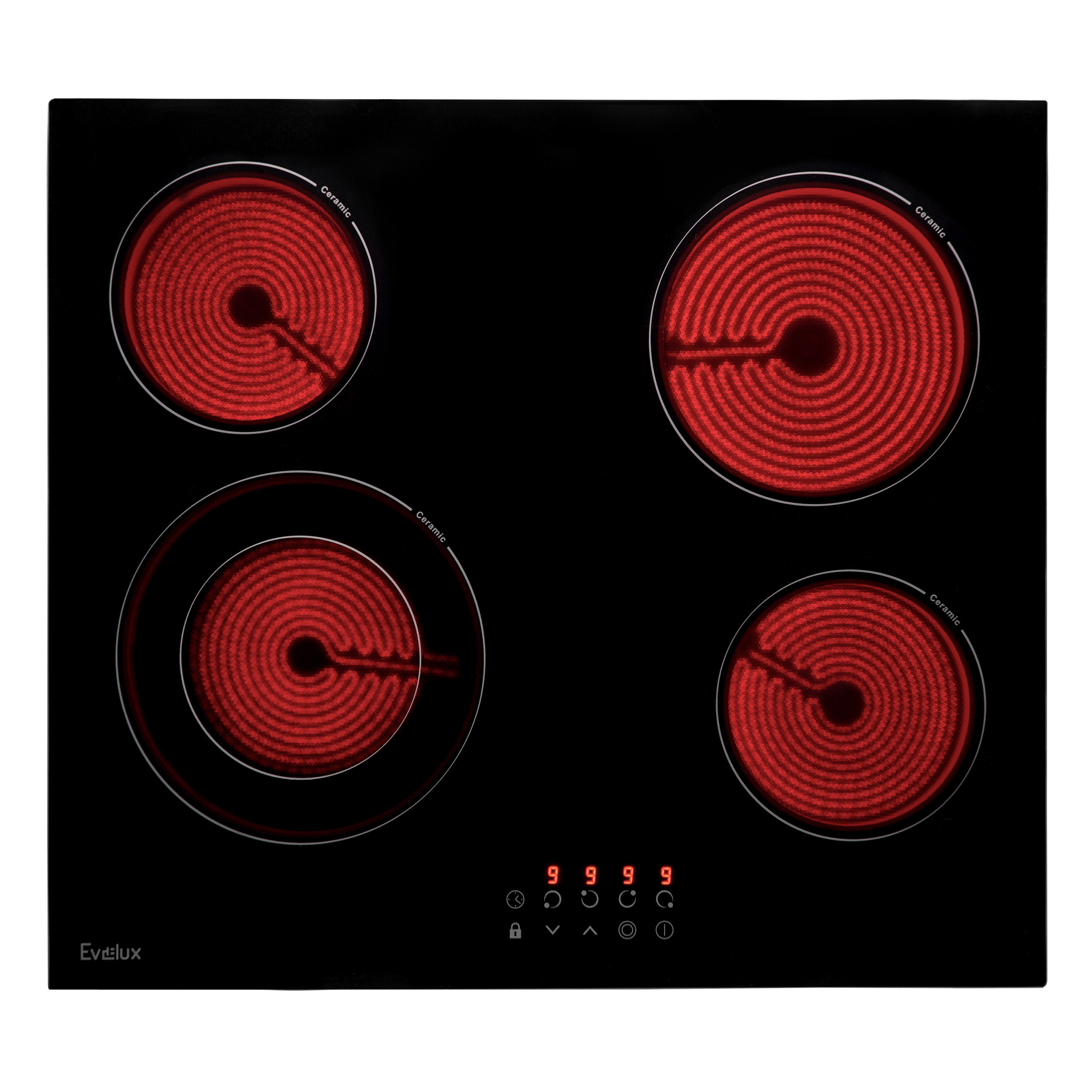 Изображение товара Электрическая варочная панель Evelux hev 641 b 59 см 4 конфорки цвет черный.
