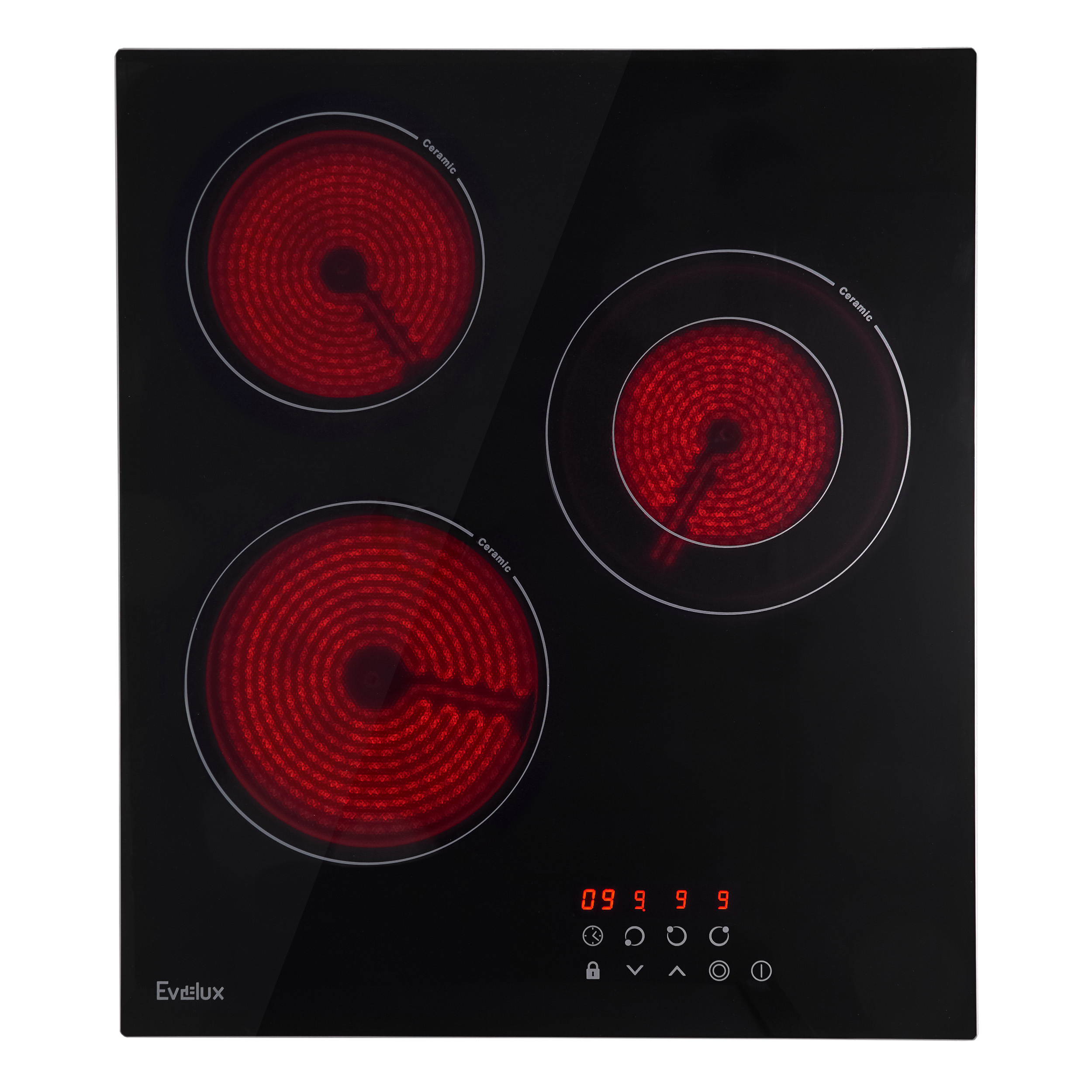 Изображение товара Электрическая варочная панель Evelux hev 431 b 45 см 3 конфорки цвет черный