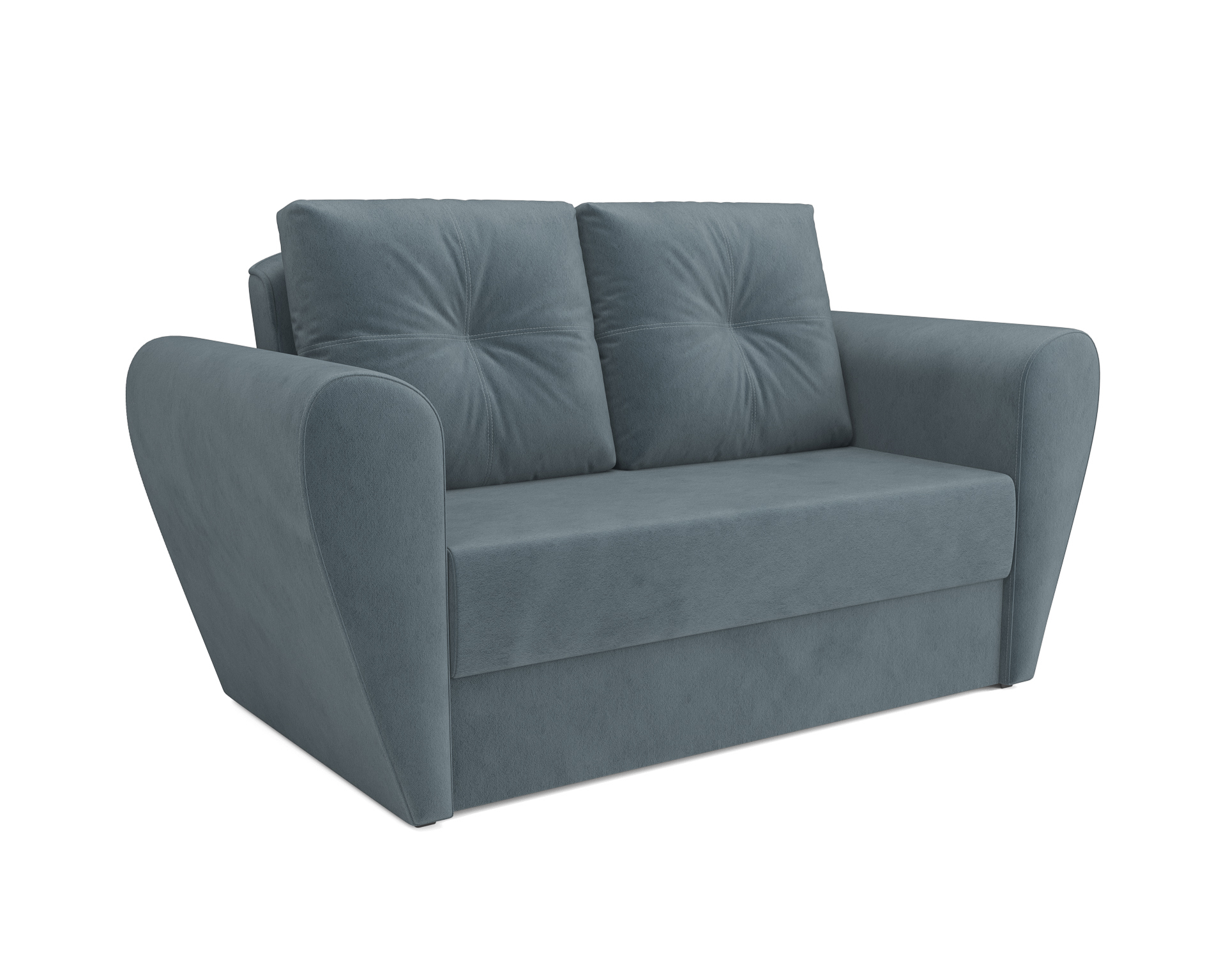 Изображение товара Диван прямой Мебель-арс Квартет велюр серо-синий 165x90x82 см