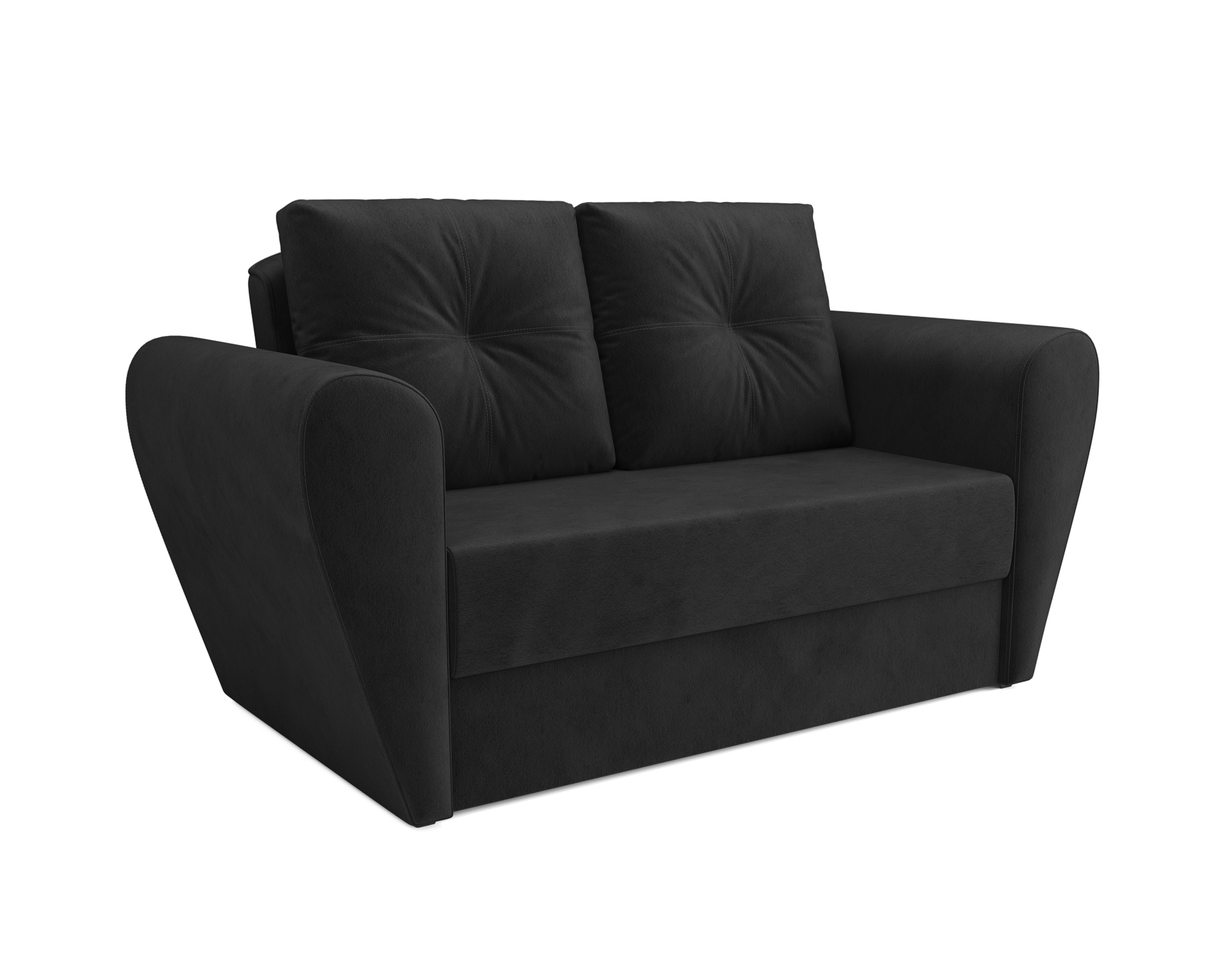 Изображение товара Диван прямой Мебель-арс Квартет 165x90x82 см велюр черный современный стиль