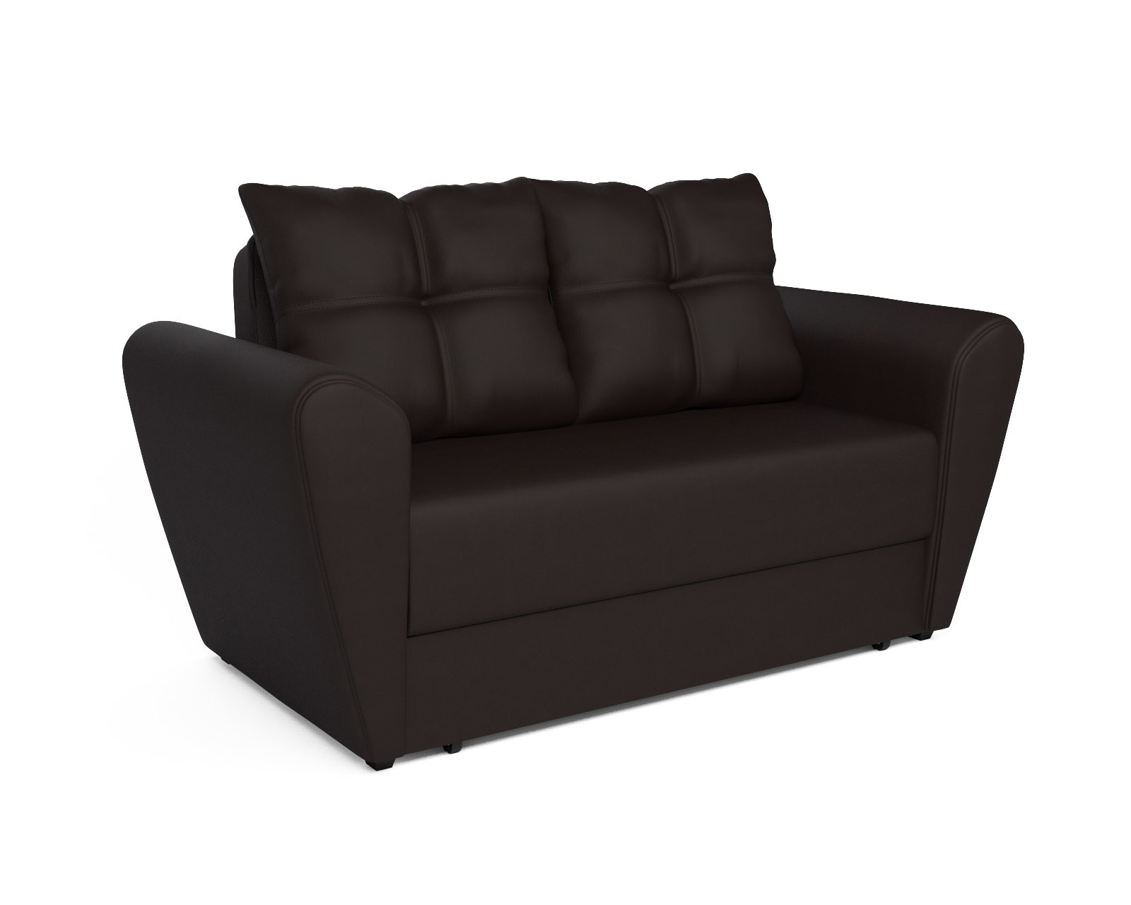 Изображение товара Диван прямой Мебель-арс Квартет 165x90x82 см искусственная кожа цвет шоколад