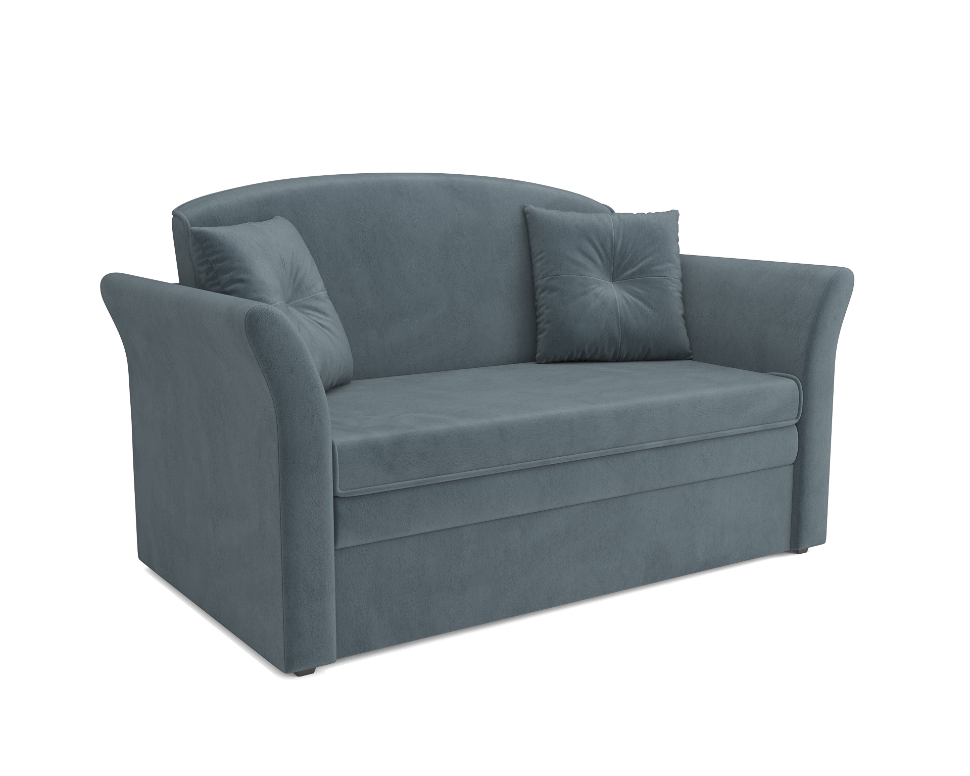 Изображение товара Диван прямой Мебель-арс Малютка №2 150x92x82 см велюр цвет серо-синий