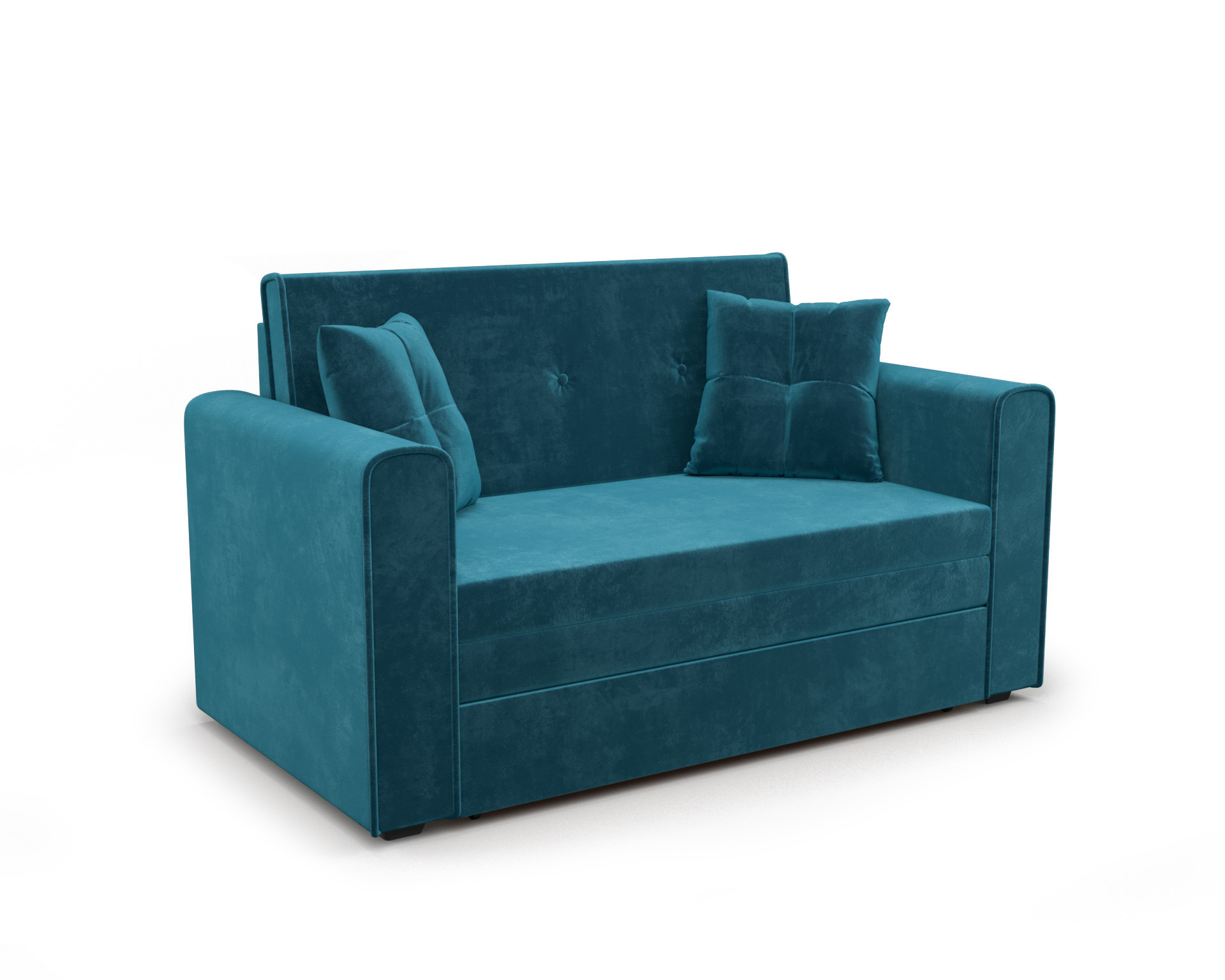 Изображение товара Диван прямой Мебель-арс Санта 153x90 см вельвет сине-зеленый