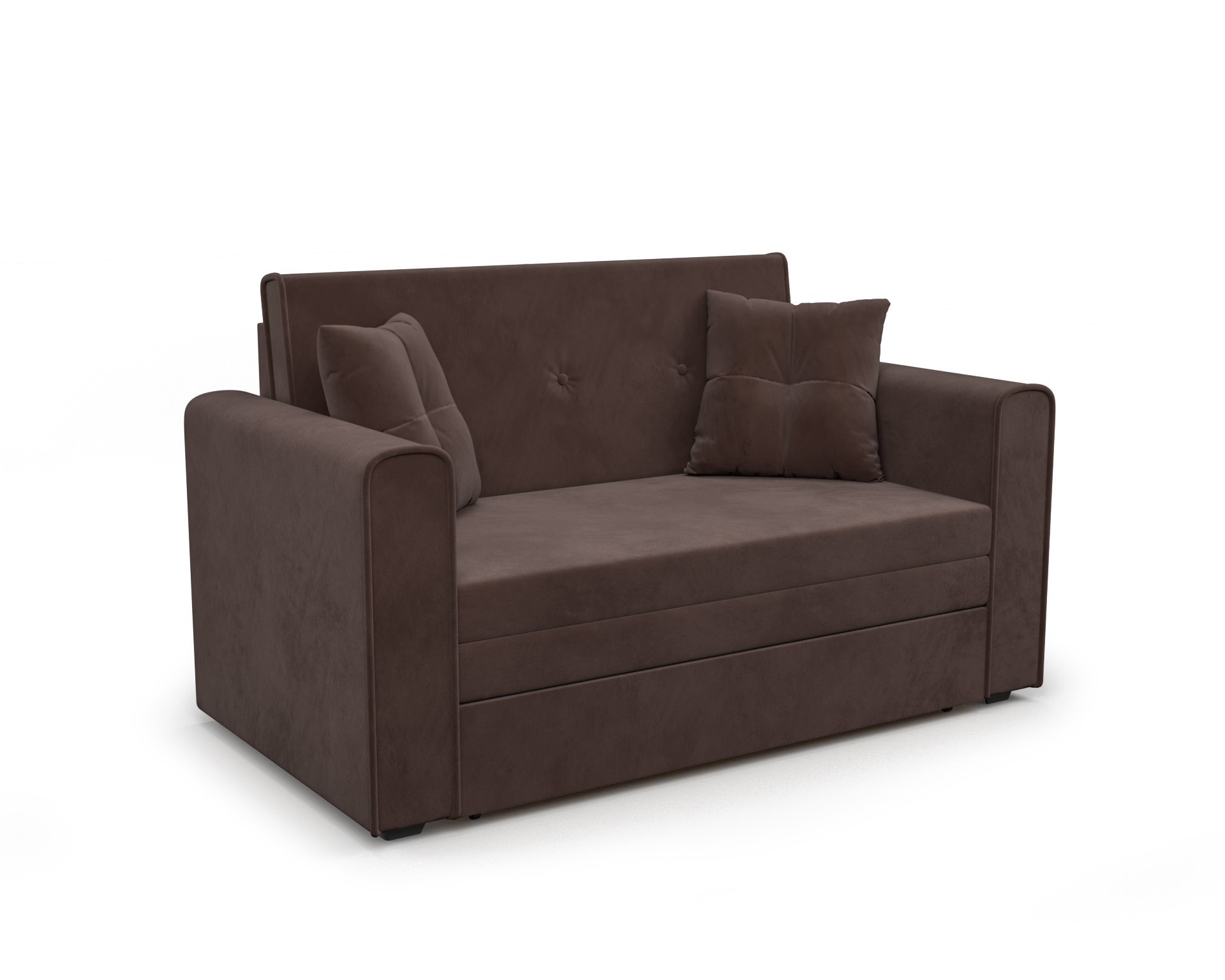 Изображение товара Диван прямой Мебель-арс Санта 153x90x85 см велюр цвет молочный шоколад