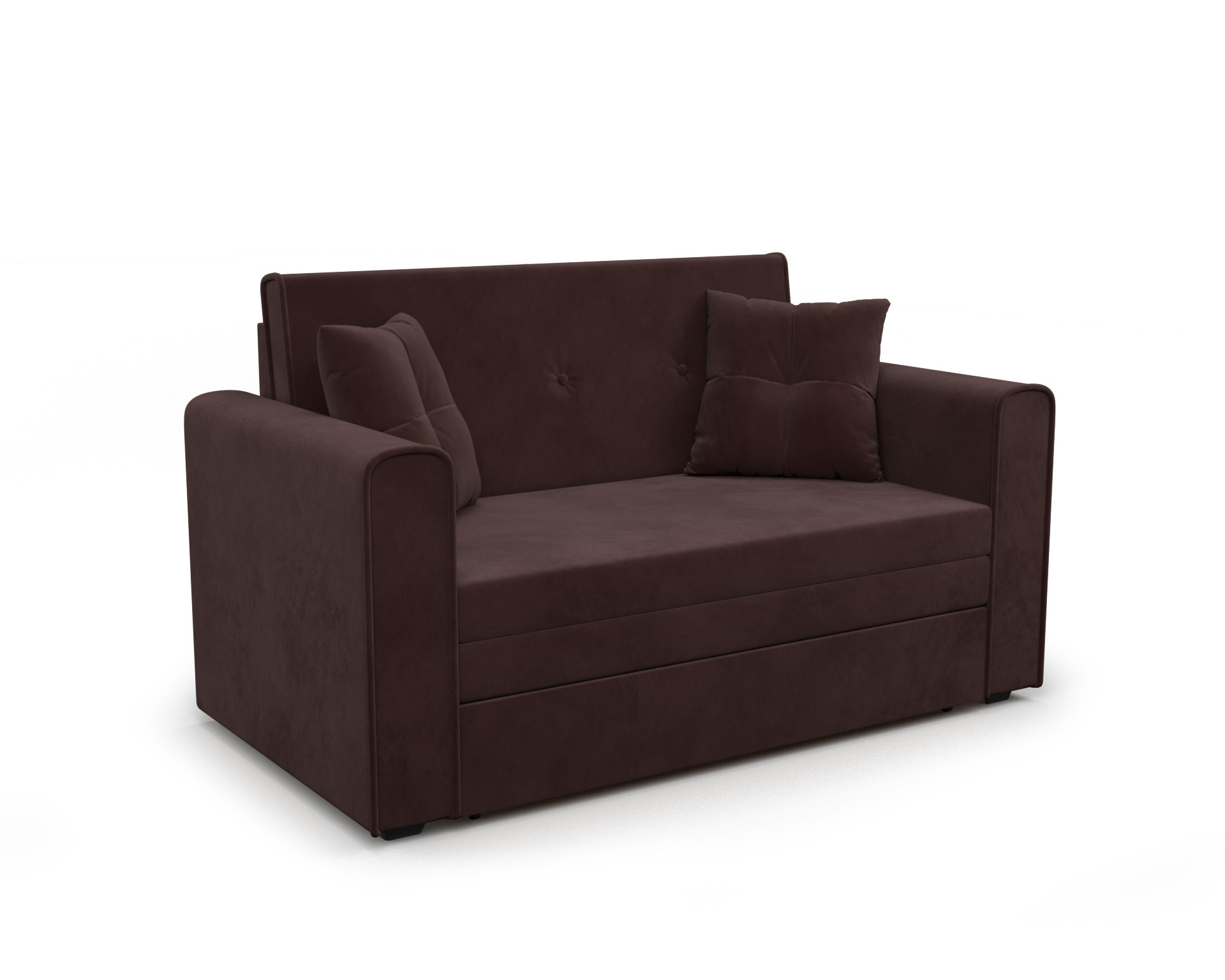 Изображение товара Диван прямой Мебель-арс Санта 153x90x85 см велюр цвет шоколадный