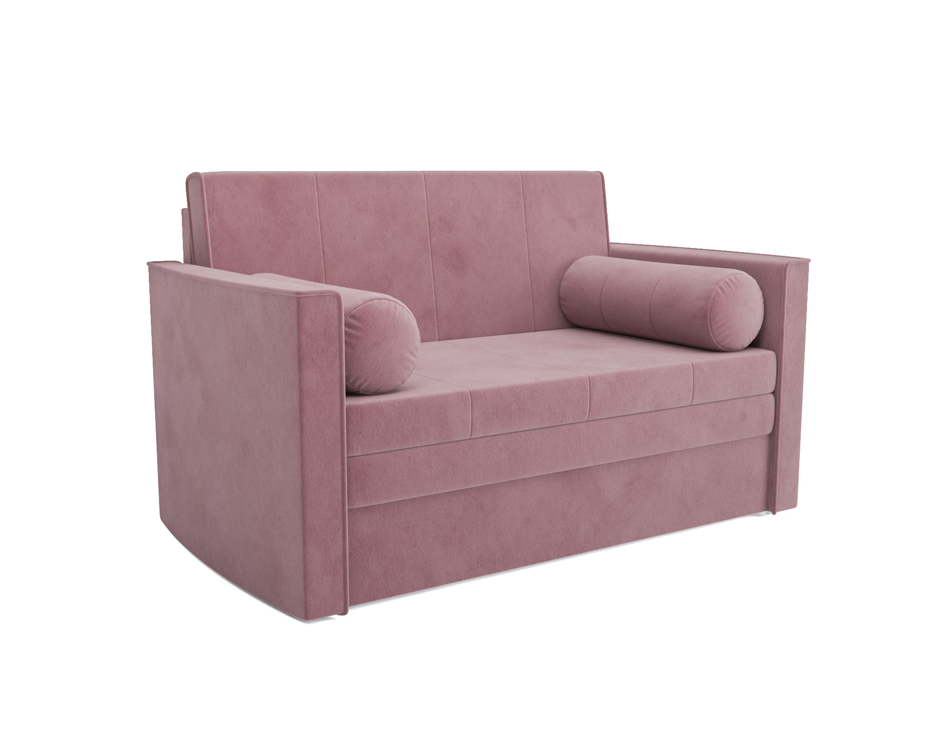 Изображение товара Диван прямой Мебель-арс Санта №2 розовый велюр комфорт трансформация ящик