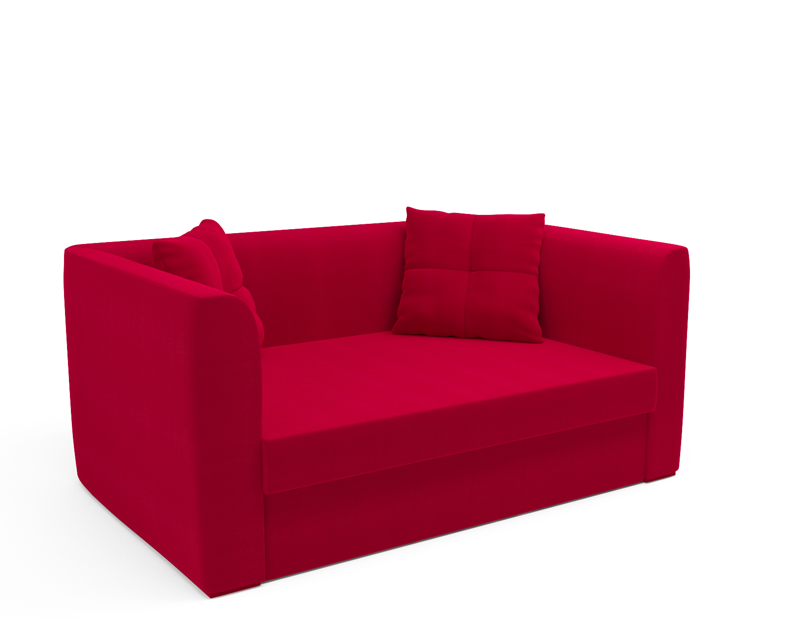 Изображение товара Диван прямой Мебель-арс Ассоль 151x62x90 см велюр красный современный дизайн