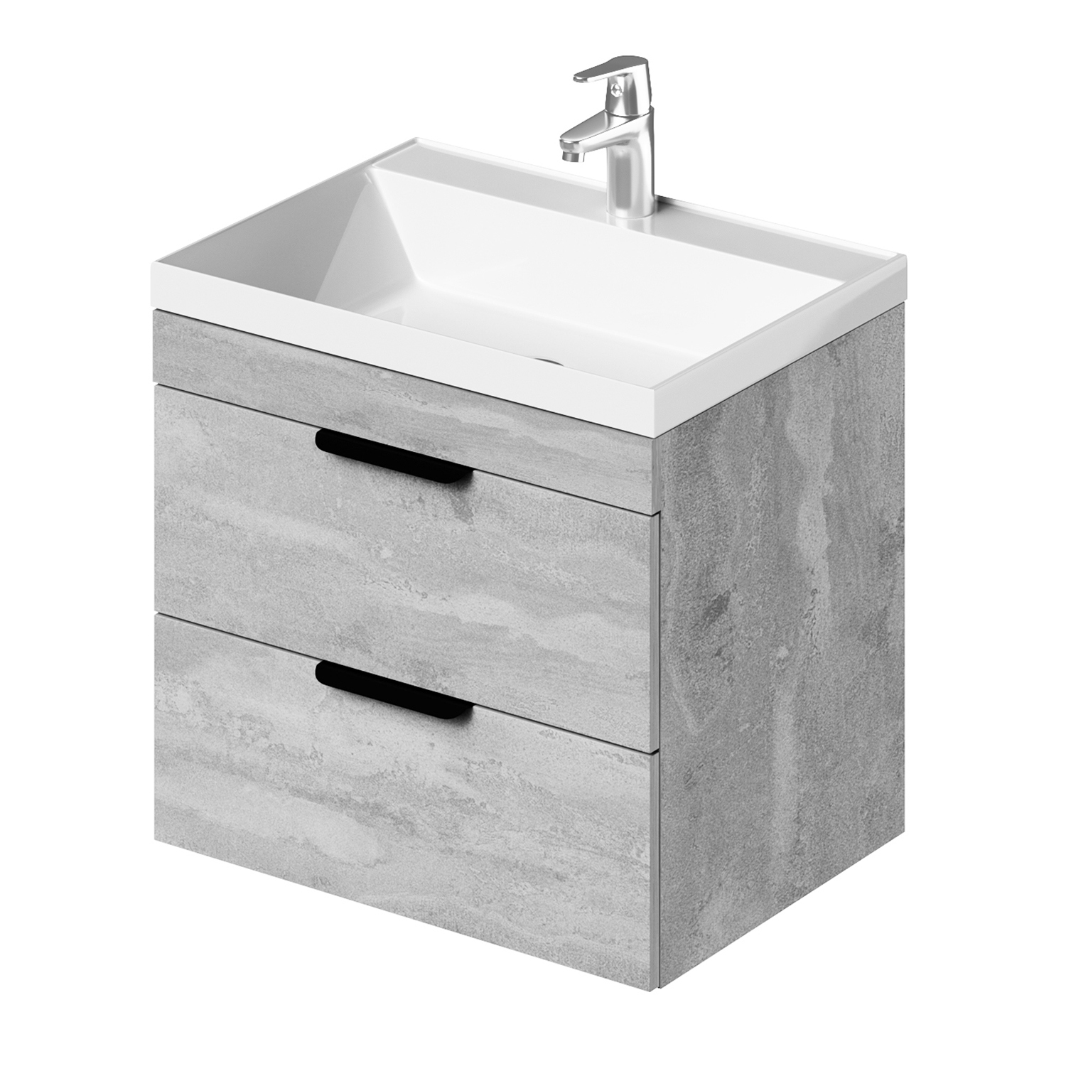 Изображение товара Тумба с раковиной подвесная Итана Alta 60 60x44.7x56.4 раковина Clarissa 60 Бетонный камень