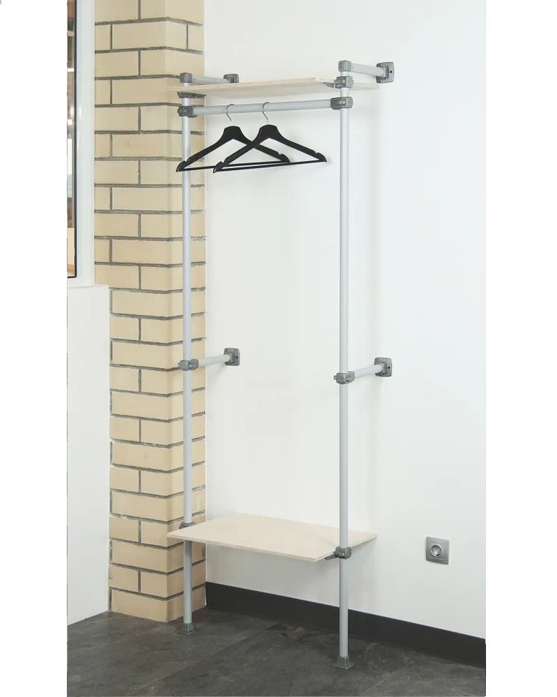 Изображение товара Комплект гардеробной системы Holl system 00-01 70x205x40 см серый