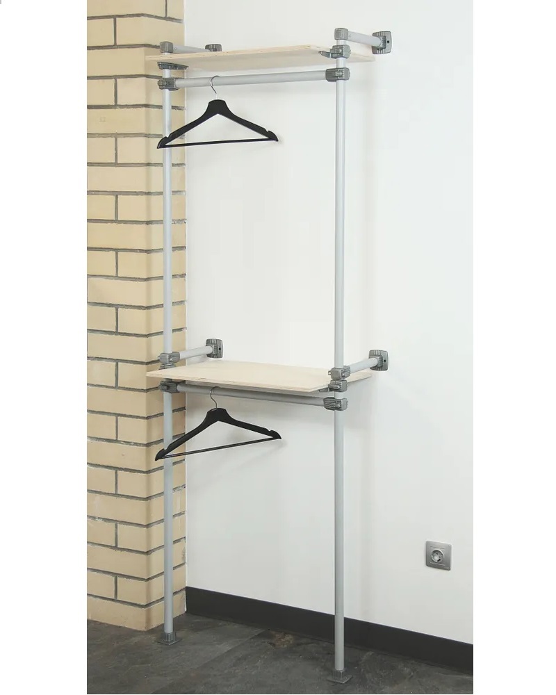 Изображение товара Комплект гардеробной системы Holl system 00-05 70x205x40 см цвет серый Изображение товара Комплект гардеробной системы Holl system 00-05 70x205x40 см цвет серый