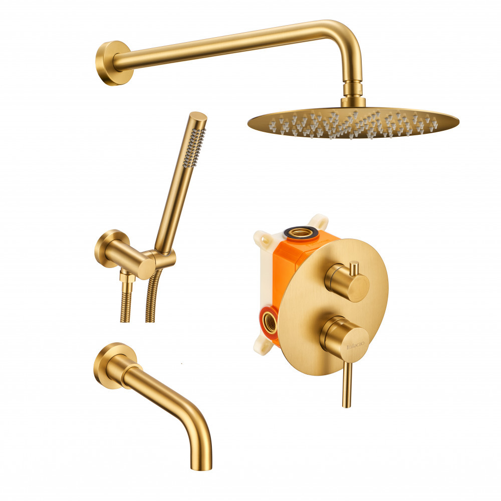 Изображение товара Душевая система Milacio MCU.150.GD встраиваемая золотая матовая 2 режима