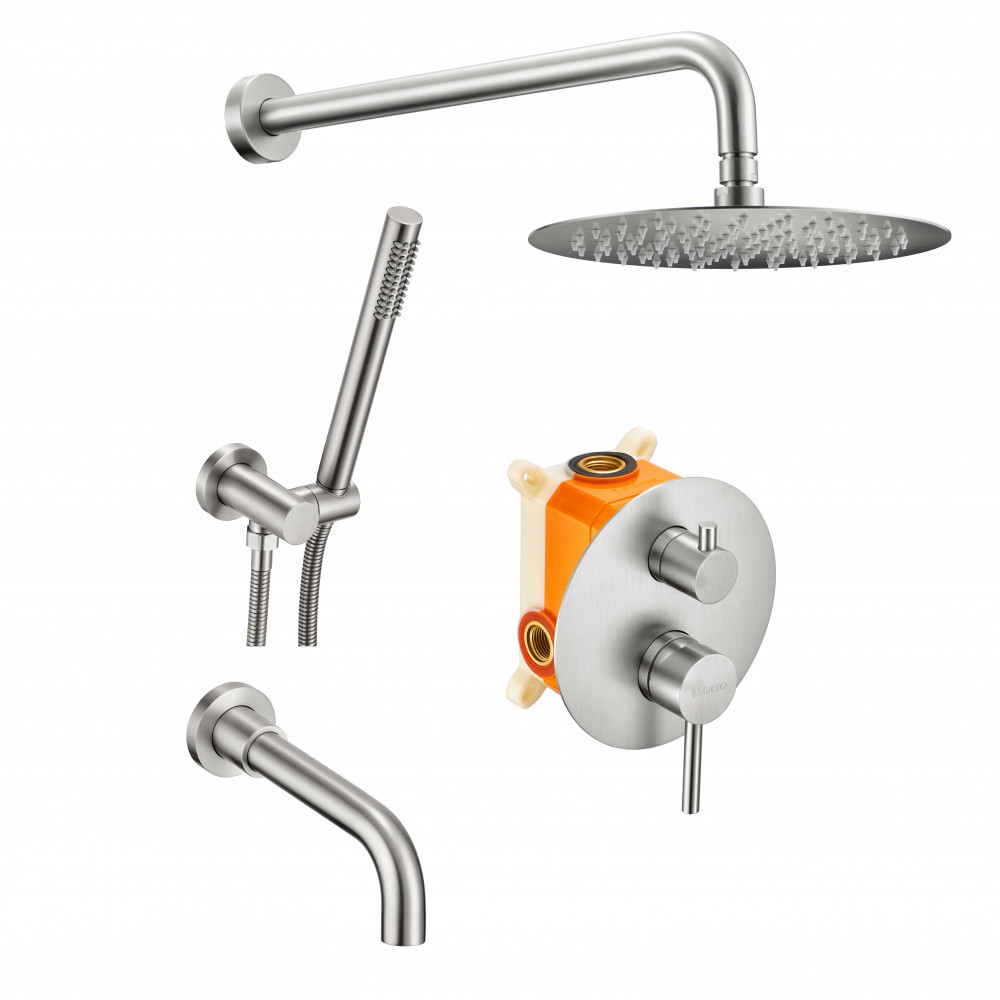 Изображение товара Душевая система Milacio MCU.150.SS встраиваемая из нержавеющей стали