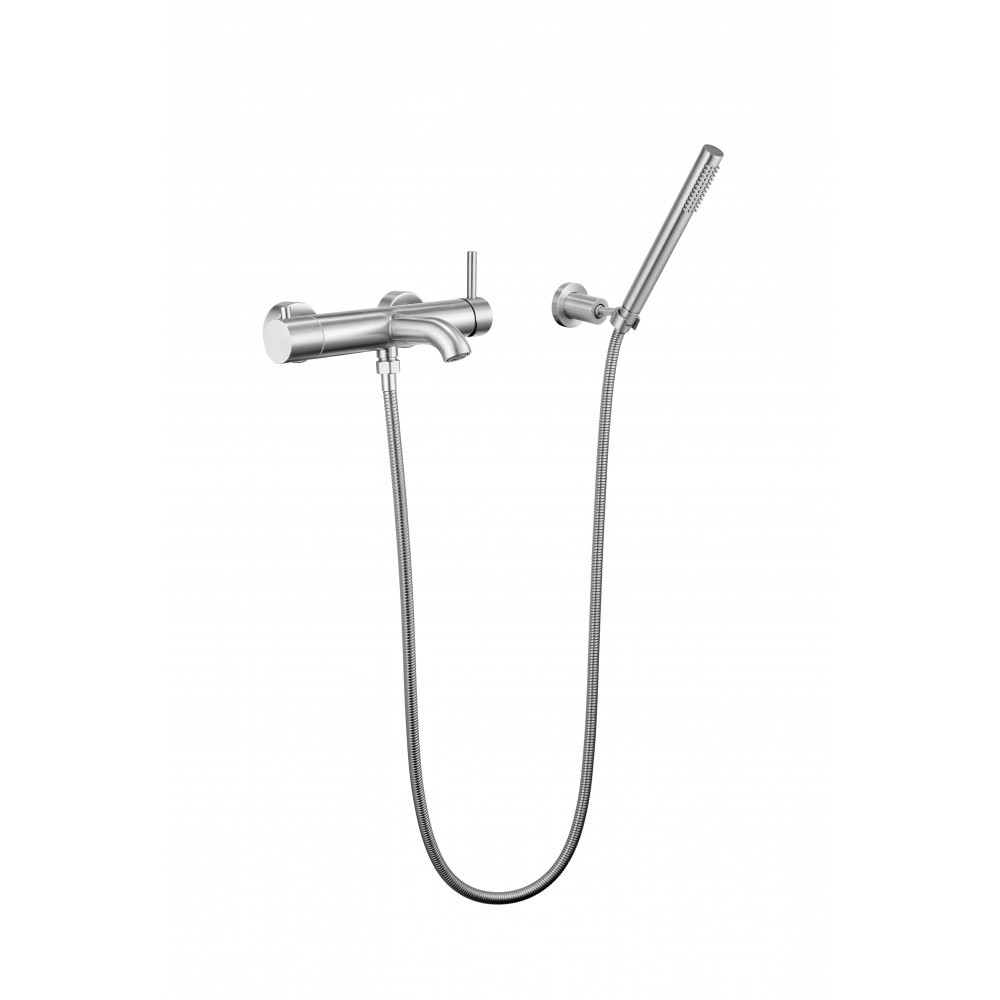 Изображение товара Смеситель для ванны Milacio Ultra MCU.350.SS нержавеющая сталь рычажный с душевой лейкой