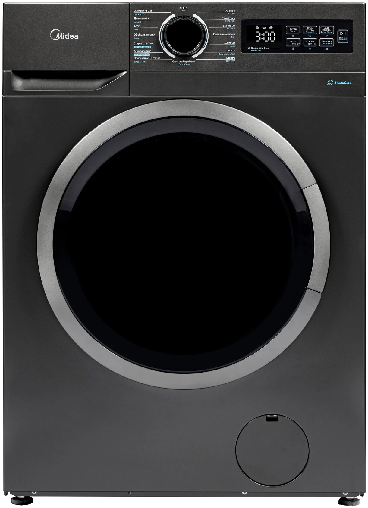 Изображение товара Стиральная машина Midea MF01712BS40/T 59.50x89x40 см 7кг цвет титановый