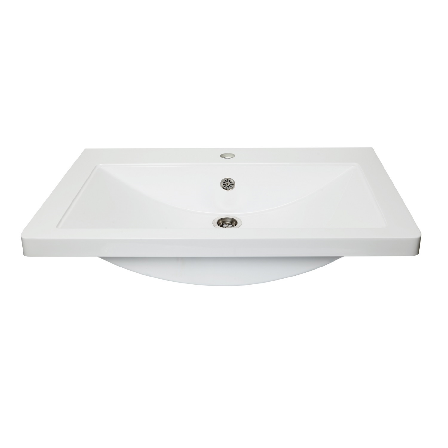 Изображение товара Раковина мебельная Runo Omega 60 белая глянцевая для ванной комнаты