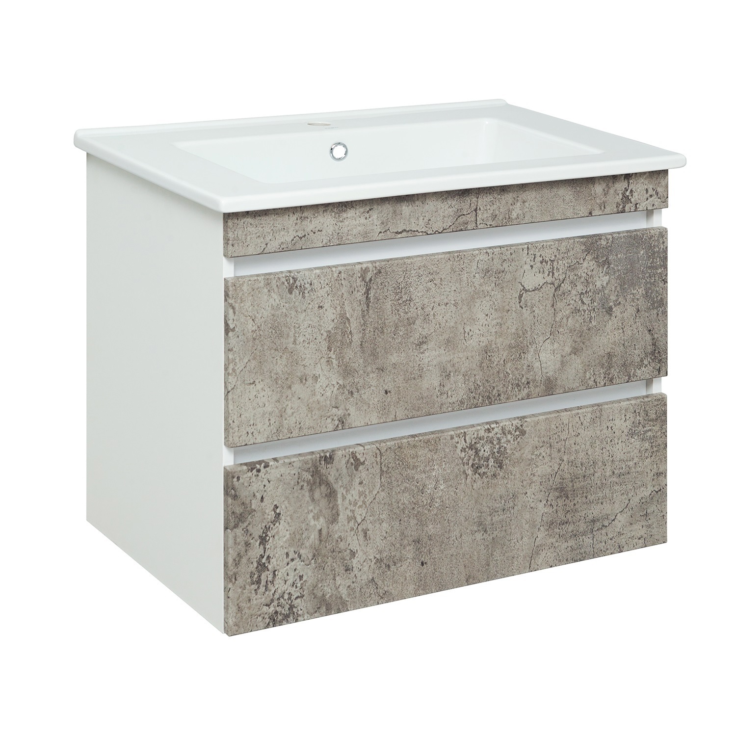 Изображение товара Тумба под раковину RUNO Манхэттен 75 см подвесная серый бетон