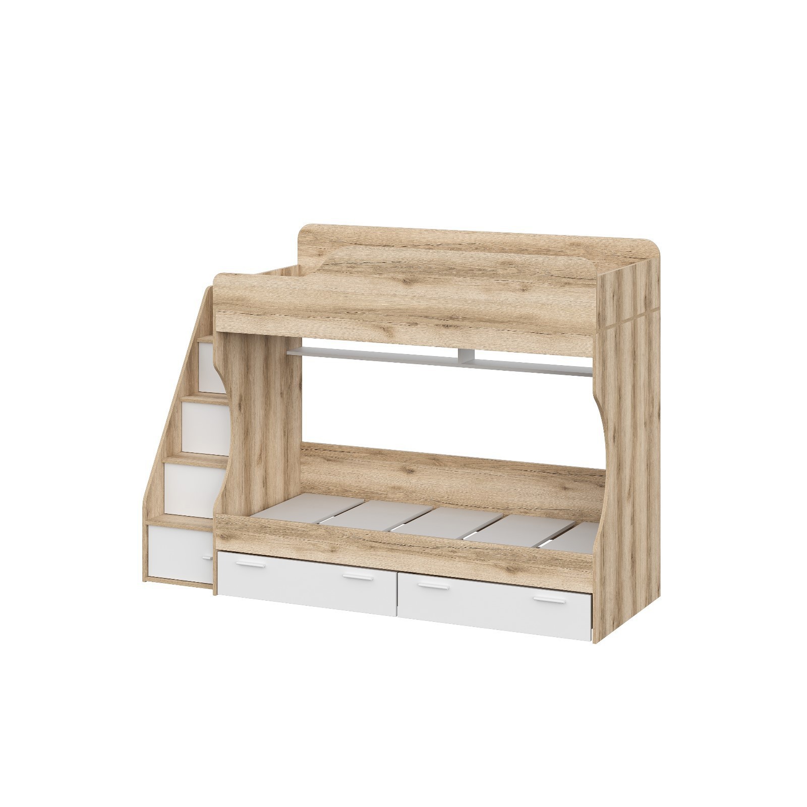 Изображение товара Кровать двухъярусная Сима-ленд Геометрия 2 180x80 см ЛДСП цвет белый/дуб делано