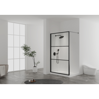 Изображение товара Душевая перегородка Awero 200x90 см прозрачное стекло черный профиль