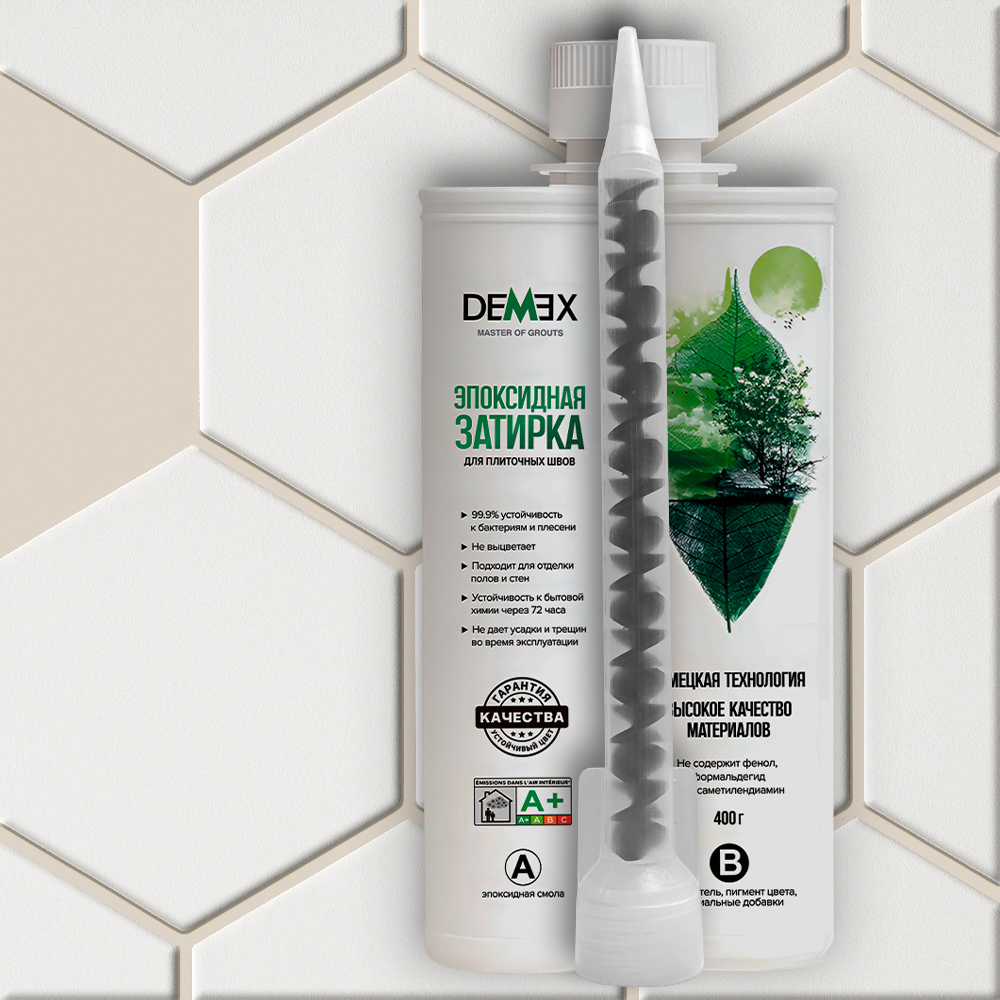 Изображение товара Эпоксидная затирка Demex 102 двухкомпонентная 400 г светлый бежевый