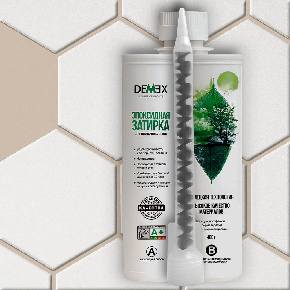 Изображение товара Двухкомпонентная эпоксидная затирка Demex 009 светло-коричневая 400 г