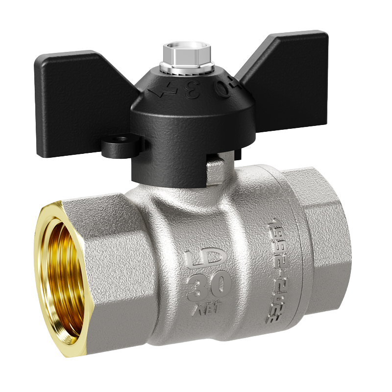 Изображение товара Кран шаровой прямой LD Pride DN32 PN25 1 1/4" ВР латунь ручка бабочка