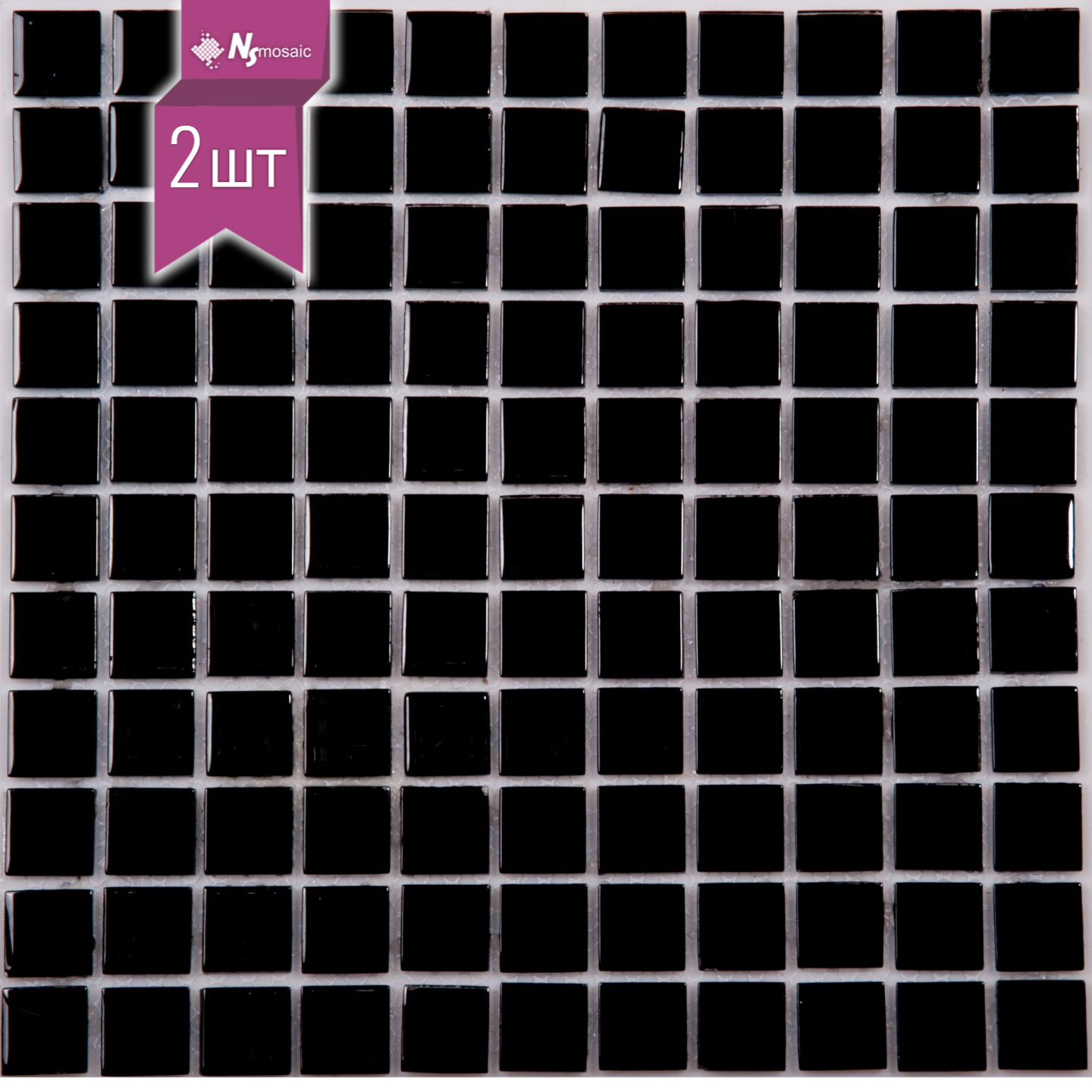 Изображение товара Декоративная мозаика Nsmosaic Jh-401 NS01GL0018nsk 30x30см цвет черный