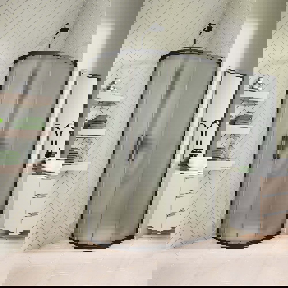 Изображение товара Душевой уголок Gutewetter GWMPKB018RB 100x80x200 см цвет фурнитуры черный матовый стекло матовое закаленное 6 мм