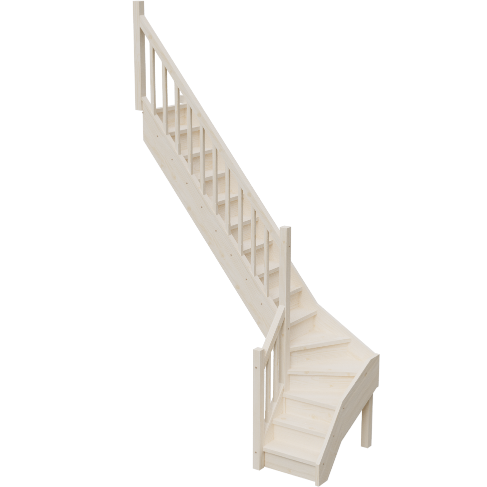 Изображение товара Межэтажная лестница StairShop 770х2450x3375мм с левым поворотом Изображение товара Межэтажная лестница StairShop 770х2450x3375мм с левым поворотом