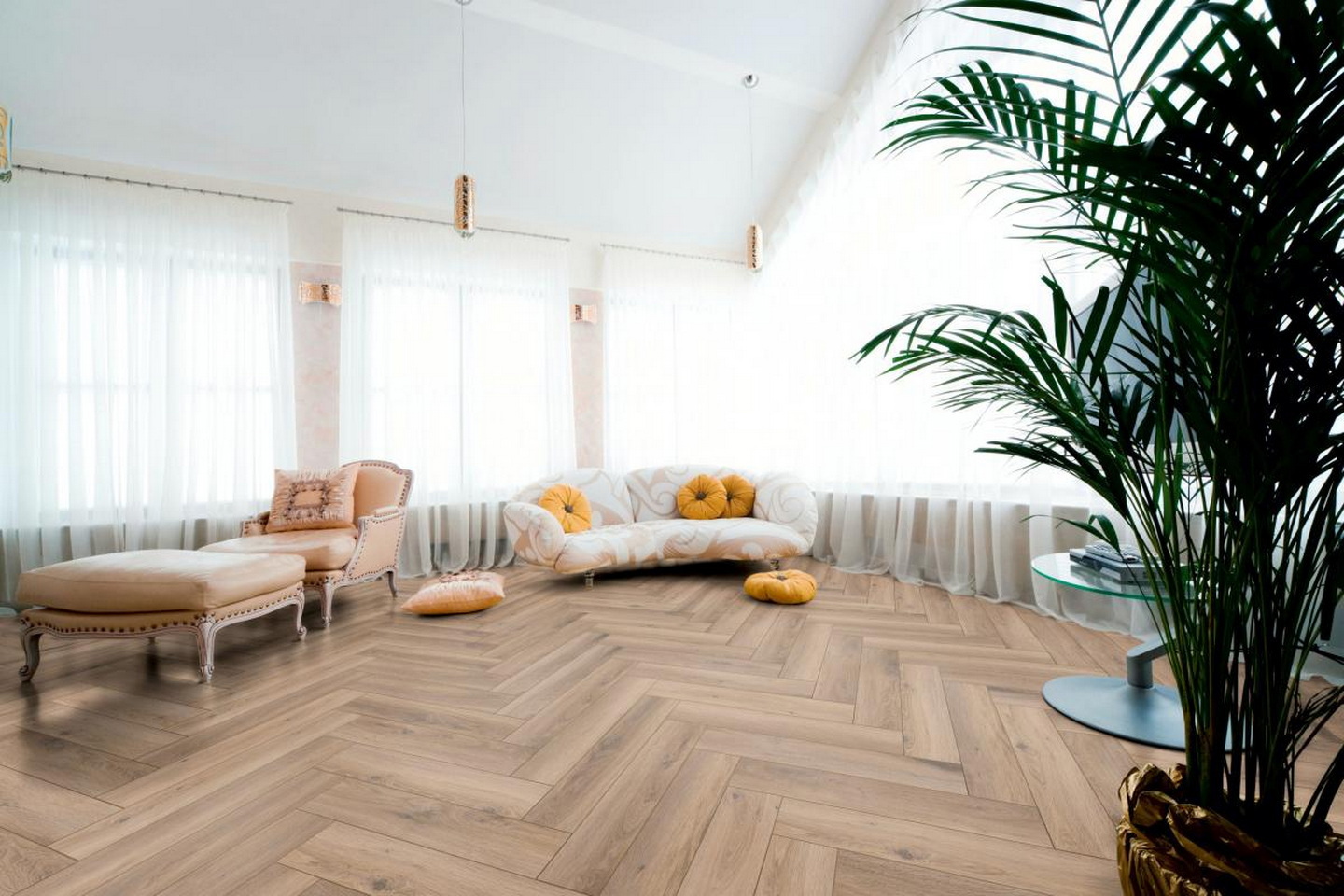 Изображение товара Ламинат Kronotex Herringbone Дуб Метц 32 класс толщина 8 мм 1.24 м²