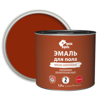Изображение товара Эмаль для пола Простокраска полуматовая цвет красно-коричневый 1.9 кг