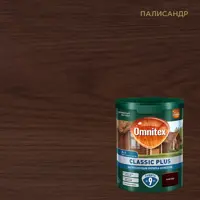 Изображение товара Защитно-декоративный антисептик лессирующий Omnitex Classic Plus полуматовый палисандр 0.9 л