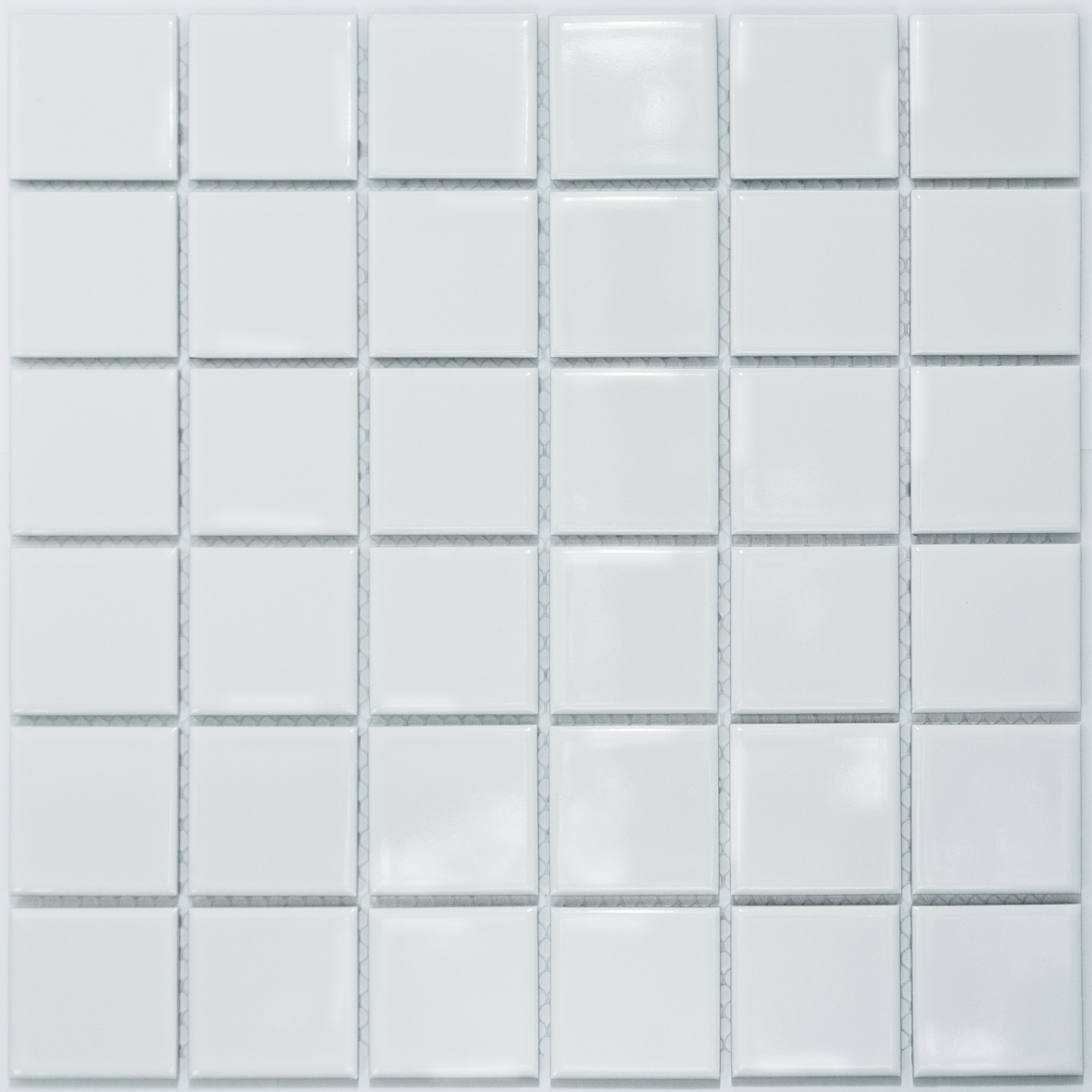 Изображение товара Декоративная керамическая мозаика NSMOSAIC P-523 NS08PL0163nsk 30.6x30.6см белый глянцевый для инте