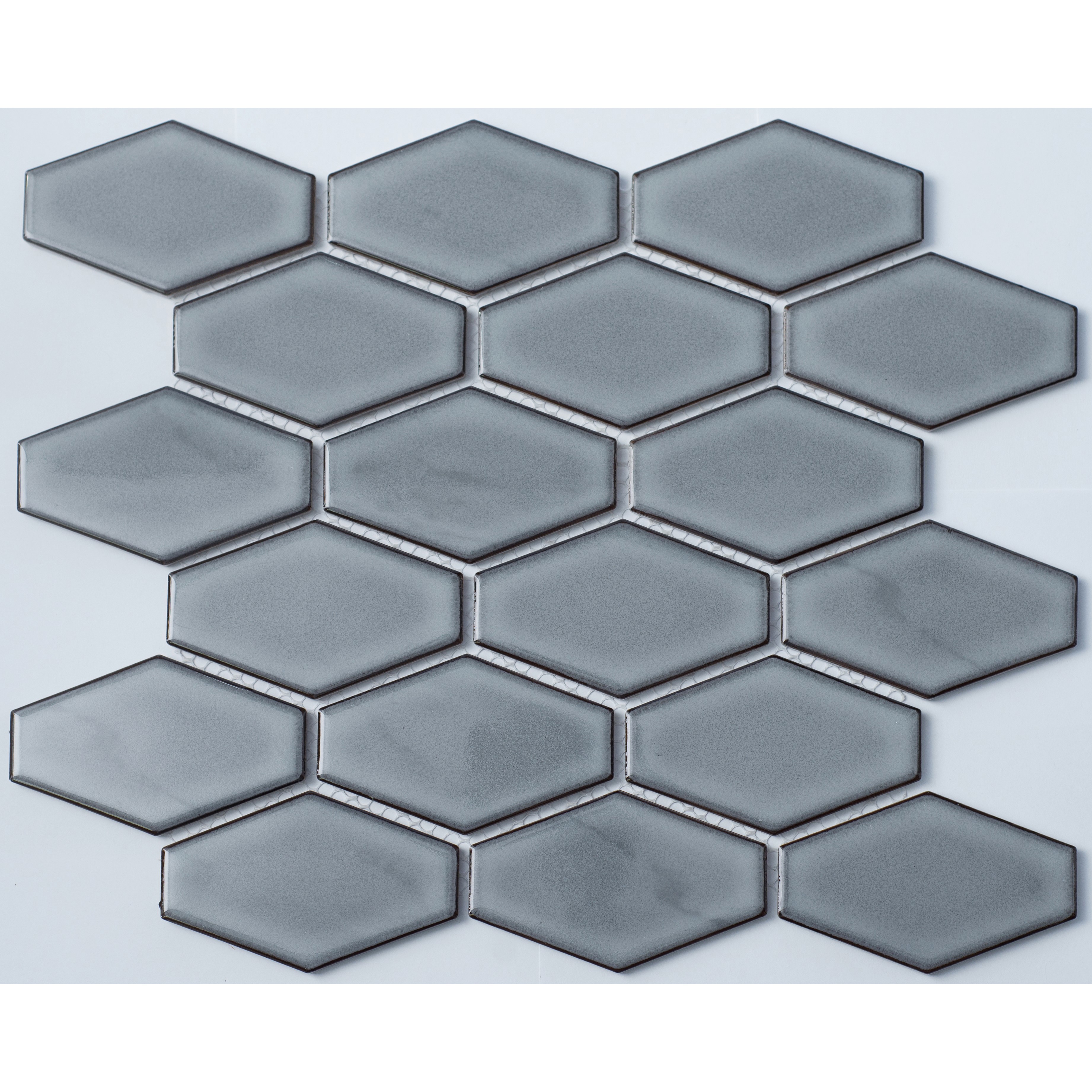 Изображение товара Декоративная керамическая мозаика NSMOSAIC R-312 29.4x26.8см серый глянцевый для интерьера