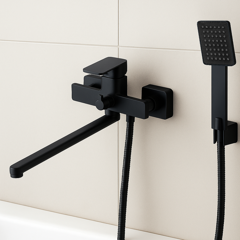 Изображение товара Esko line Sturdy EL_STR 31 Black смеситель для ванны с душем из латуни 325 мм