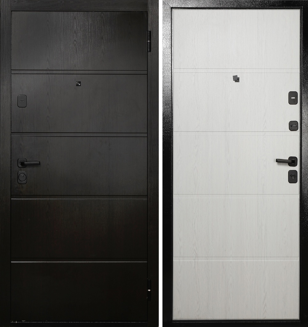 Изображение товара Входная дверь металлическая 96x205 см правая белый/темный орех