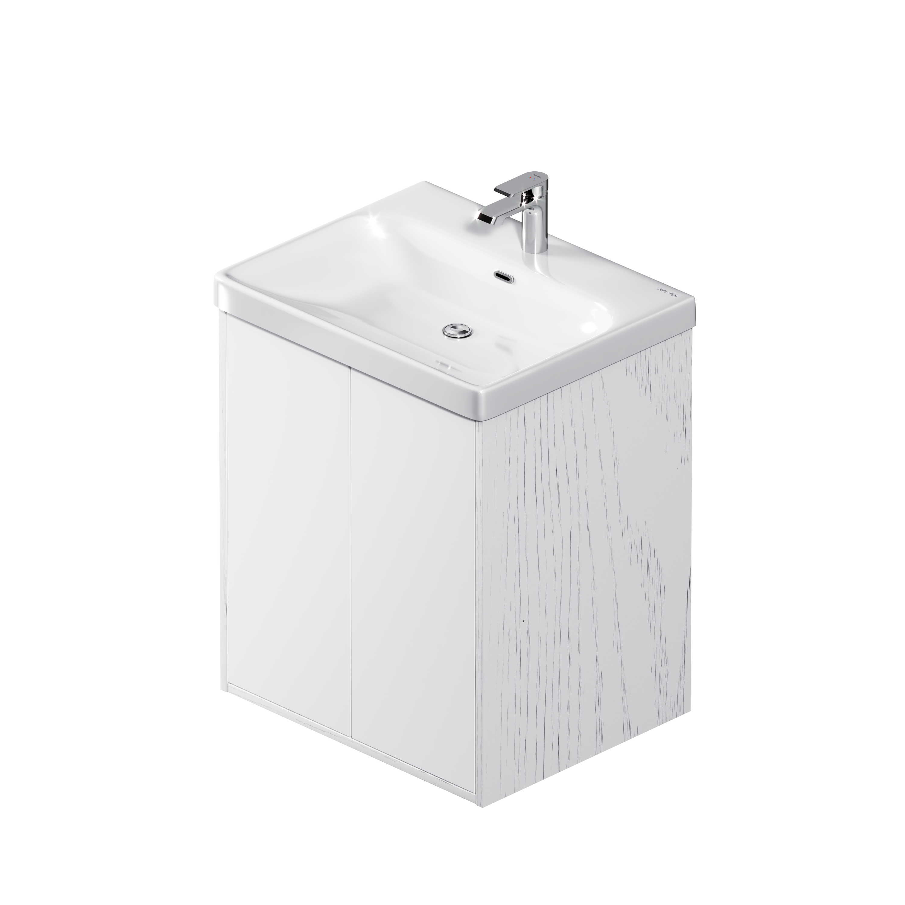 Изображение товара Тумба под раковину AM.PM Stern напольная 60 см белая с имитацией дерева