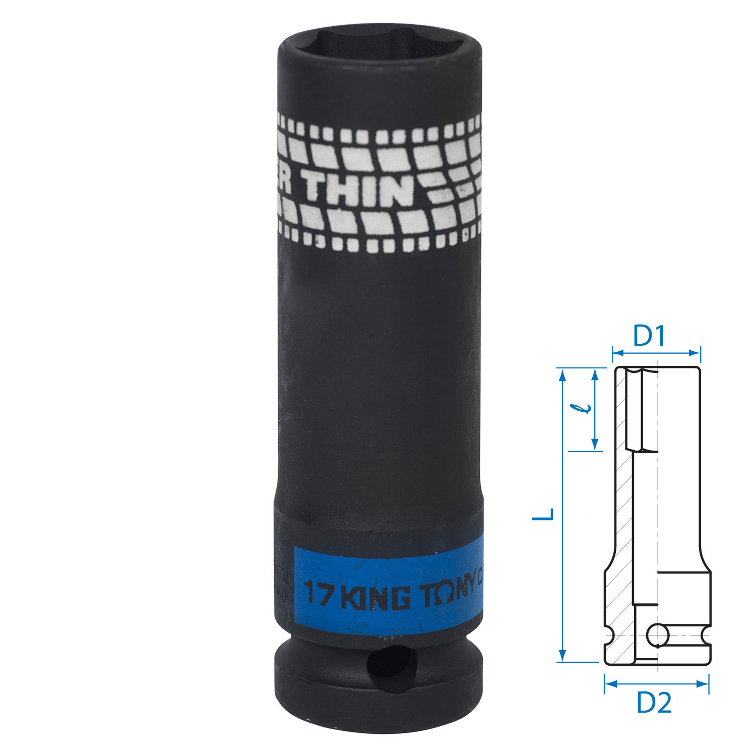 Изображение товара Торцевая ударная удлиненная головка King Tony 17 мм 1/2 дюйма Torx
